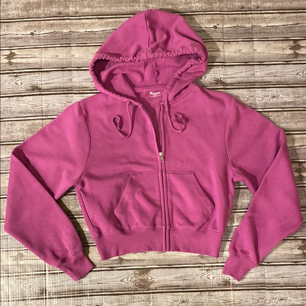 No Boundaries Magenta Cropped Hoodie Juniors Size XXS